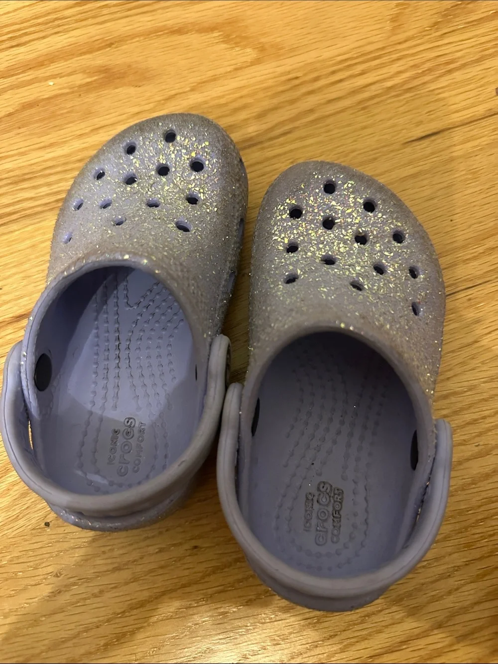 CROCS Kids Glitter Lilac Clog Sandals